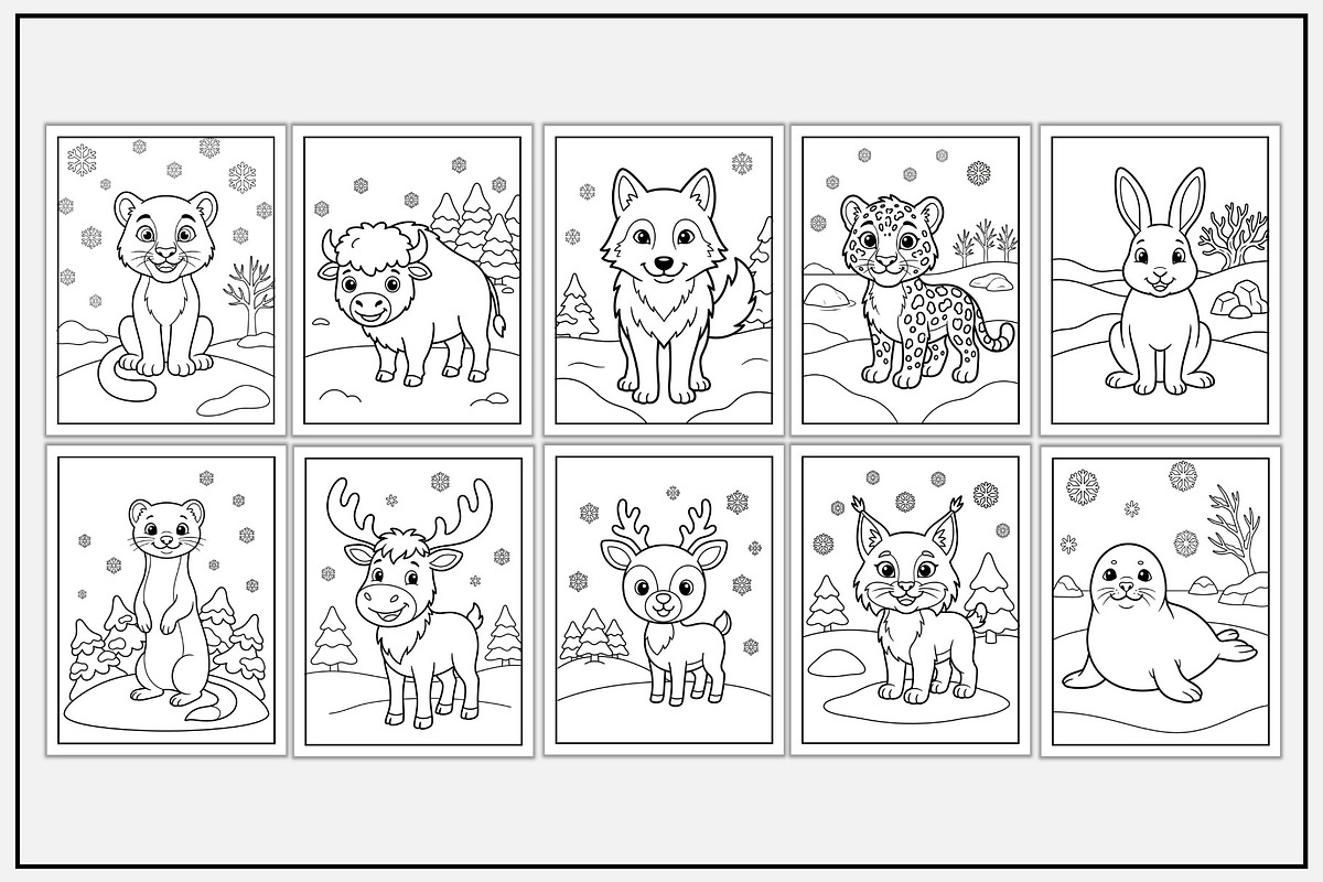 Winter Animals Coloring Pages Vol 2, an Animal Illustration by Lamia Emad (Photo 3 of 5)