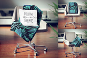 Blanket & Pillow On Chair Mockup, a Product Mockup by Denny's Mock-ups (Thumbnail 3 of 8)