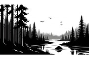Nature Landscape Silhouette Vector B, an Illustration by Designer_Momina (Thumbnail 36 of 51)