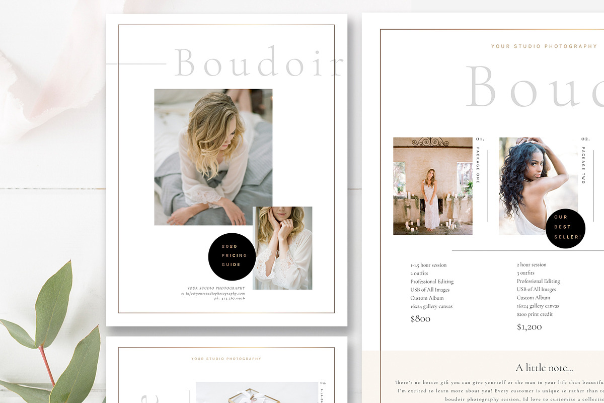 Boudoir Photography Pricing Guide, a Flyer Template by By Stephanie Design (Photo 1 of 5)