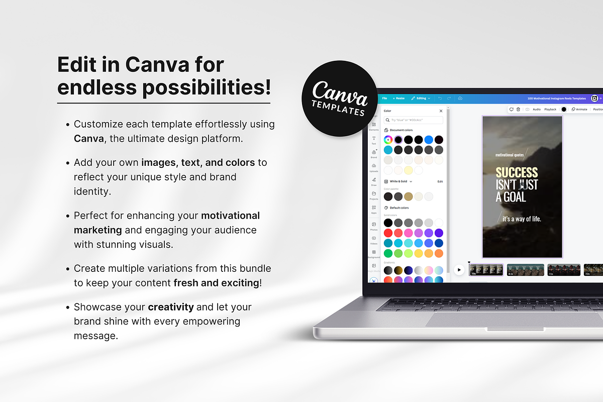 100 Motivational Reels Templates, a Social Media Template by DigiPax (Photo 9 of 10)