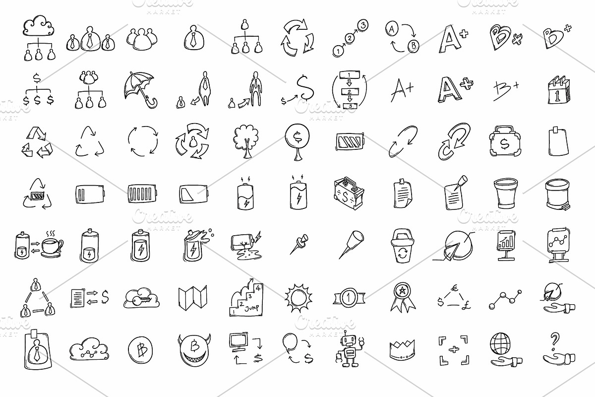 540 Business Hand Drawn doodle Icons, an Outline Icon by TKDoodle (Photo 2 of 9)