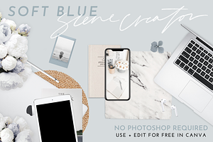 Blue Silver Mockups + Scene Creator