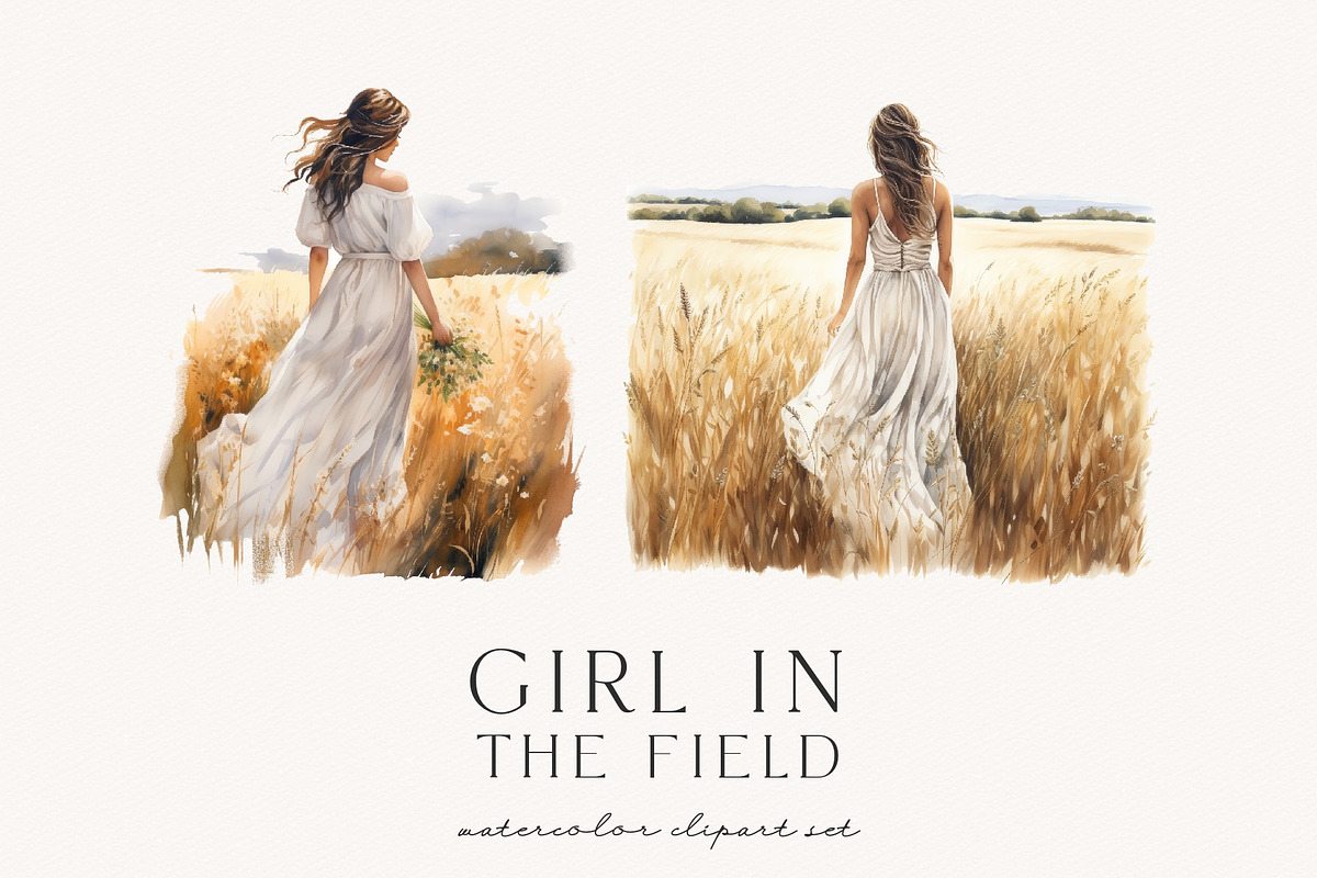Girl In The Field, a Person Illustration by PeDe Designs (Photo 2 of 6)