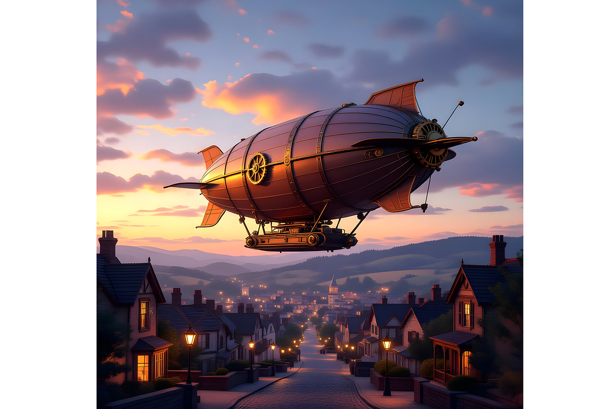 Rad Airship, a Transportation Illustration by Sharon Schwalbe