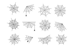 Spider Webs. Black Halloween Cobweb