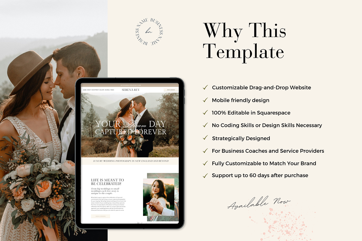 Squarespace 7.1 Template Serena Rey, a Squarespace Template by thrivedigitally (Photo 4 of 9)