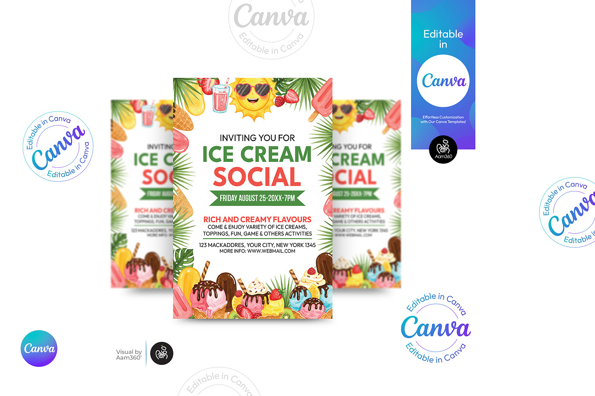 Ice Cream Social Flyer, a Flyer Template by Aam360 (Photo 3 of 3)