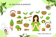 Matcha Green Tea Collection, an Object Graphic by Yamurchik (Thumbnail 4 of 9)