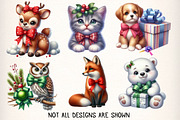 Cute Animal Christmas Clipart Bundle, an Illustration by Dream Creation (Thumbnail 3 of 7)