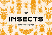 Insects Linocut Clipart, an Illustration by ClayStudio (Thumbnail 1 of 7)