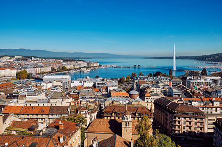 View of the center of Geneva