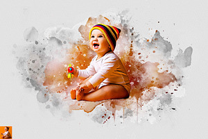 Baby Watercolor Painting Effect