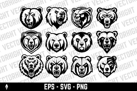 Angry bear head. Grizzly Bear Mascot, an Animal Illustration by Vectorhight