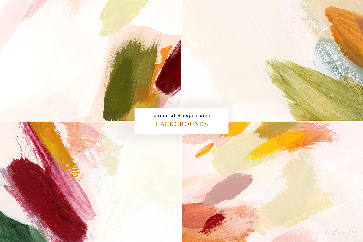 Festive Abstract Painted Backgrounds, a Background Graphic by eclosque