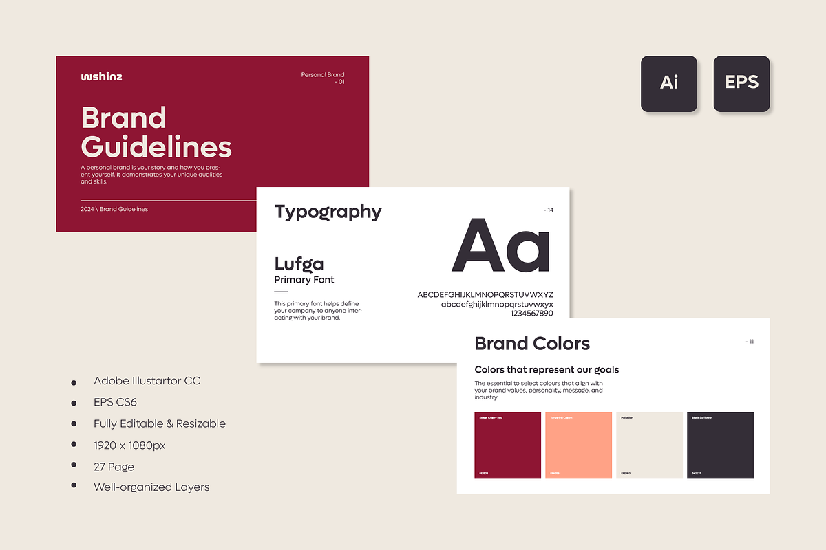 Brand Guidelines Template, a Branding & Logo Template by Nowshinz Shoma (Photo 1 of 6)