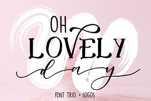 Oh Lovely Day Font Trio Logos