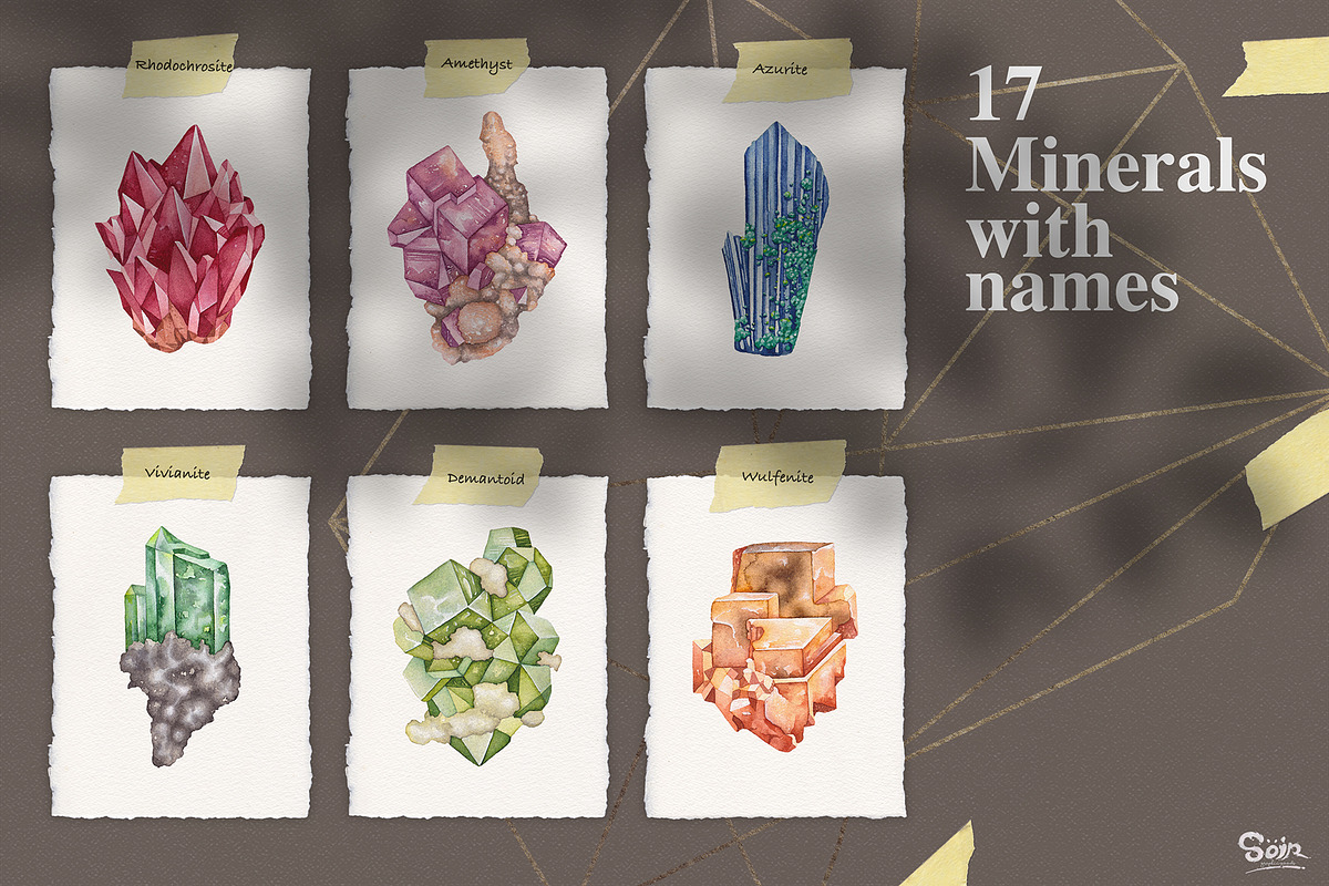 Minerals Watercolor, an Illustration by Soir Creative (Photo 4 of 8)