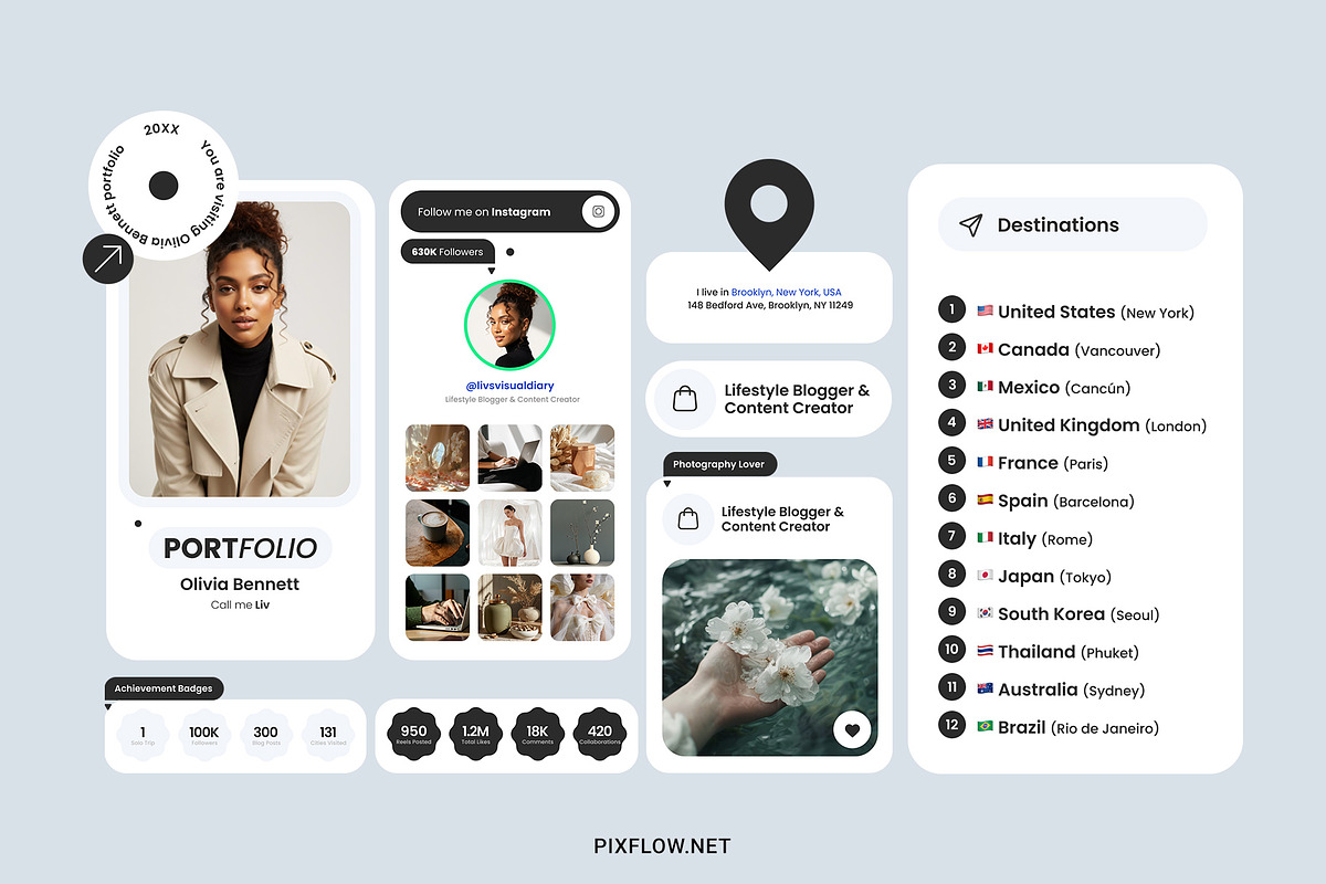Portfolio Card Design, an UI Kit Template by Pixflow (Photo 10 of 11)
