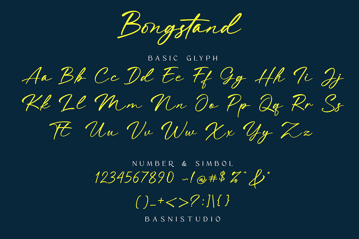 Bongstand – Elegant Handwritten Font, a Script Font by Basnistudio (Photo 7 of 10)