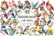 Cute Birds Clipart, a Graphic by designcity5 (Thumbnail 1 of 5)