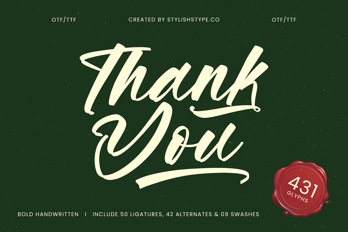 Vaughn Daniel Bold Handwritten Font, a Script Font by stylishtype.co (Photo 19 of 19)
