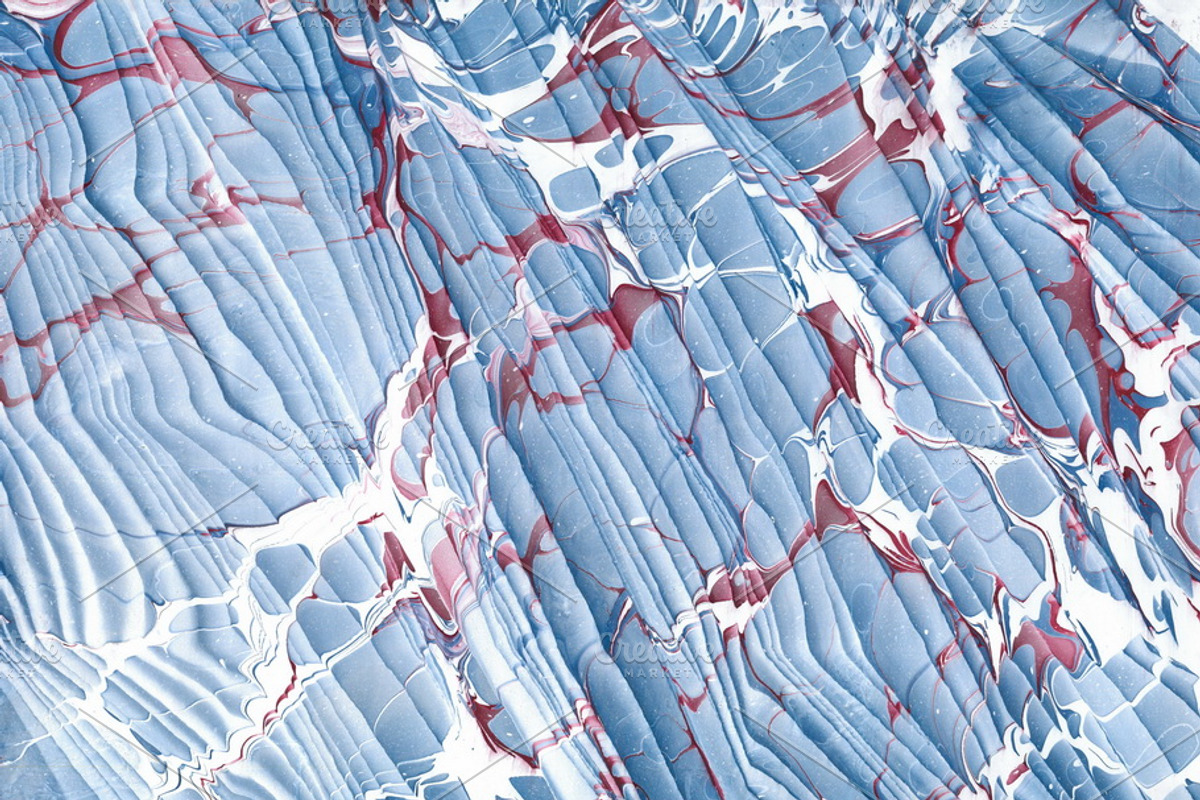2 Hand Marbled Papers Waves, a Texture Graphic by Marblingdom (Photo 3 of 3)