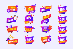 Purple Orange Gradient Sale Label, a Solid Icon by Gumrega Studio