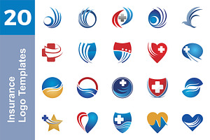 20 Logo Insurance Templates Bundle