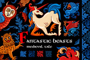 Fantastic beasts. Medieval tale, a Pattern Graphic by OlgaSoi007 (Thumbnail 1 of 16)