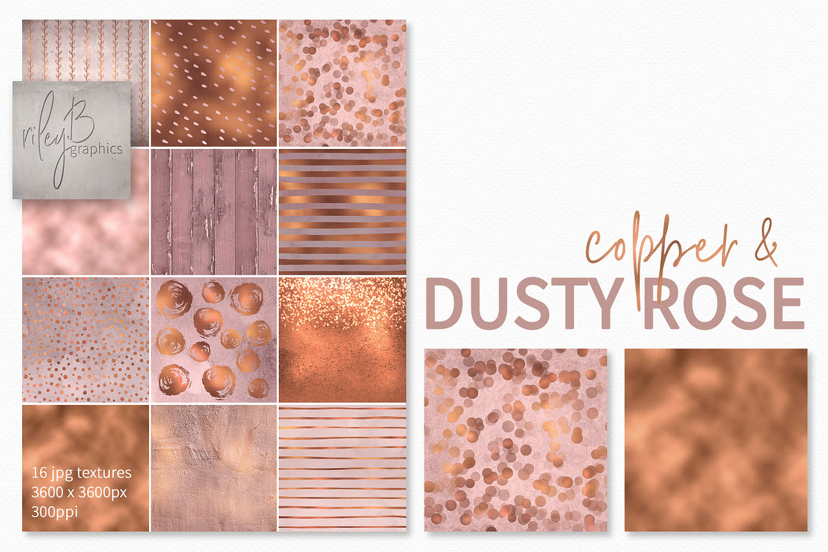Copper and Dusty Rose, a Texture Graphic by rileyBgraphics (Photo 1 of 8)