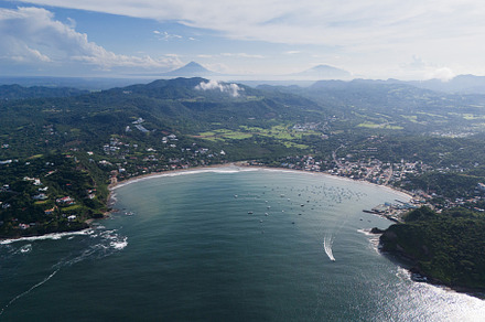 San juan Del Sur town aerial panorama