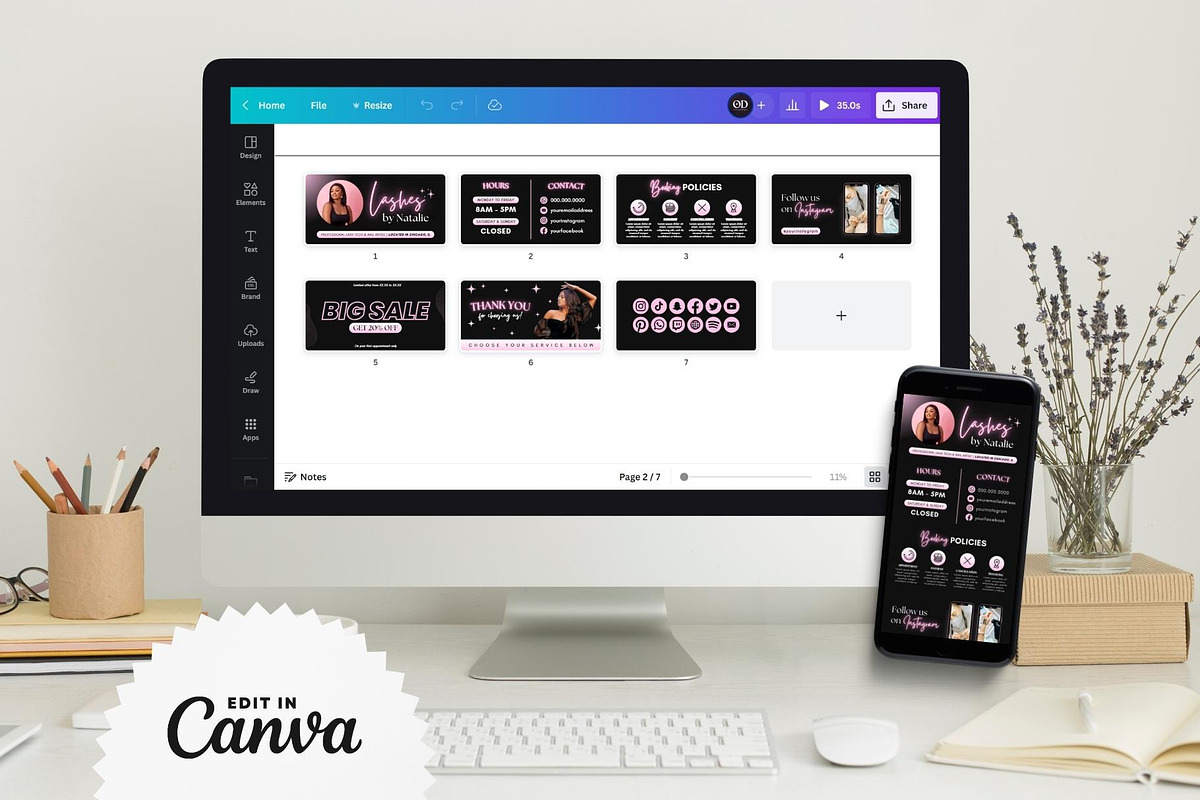 Lash Tech Acuity Scheduling • Canva, a Websites & App Template by OniriqveDesigns (Photo 5 of 8)