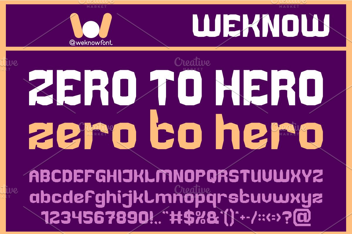 Zero to Hero font, a Font by weknow (Photo 1 of 8)