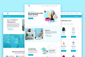 Laundry website template HTML