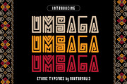 Umsaga - Ethnic Display Font, a Handwritten Font by Nokturnal13 (Thumbnail 1 of 2)