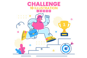 10 Business Challenge Illustration, a Person Illustration by denayunebgt