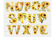 Sunflowers Alphabet | Yellow Letter, a Seasonal Illustration by GlamArtZhanna (Thumbnail 5 of 5)