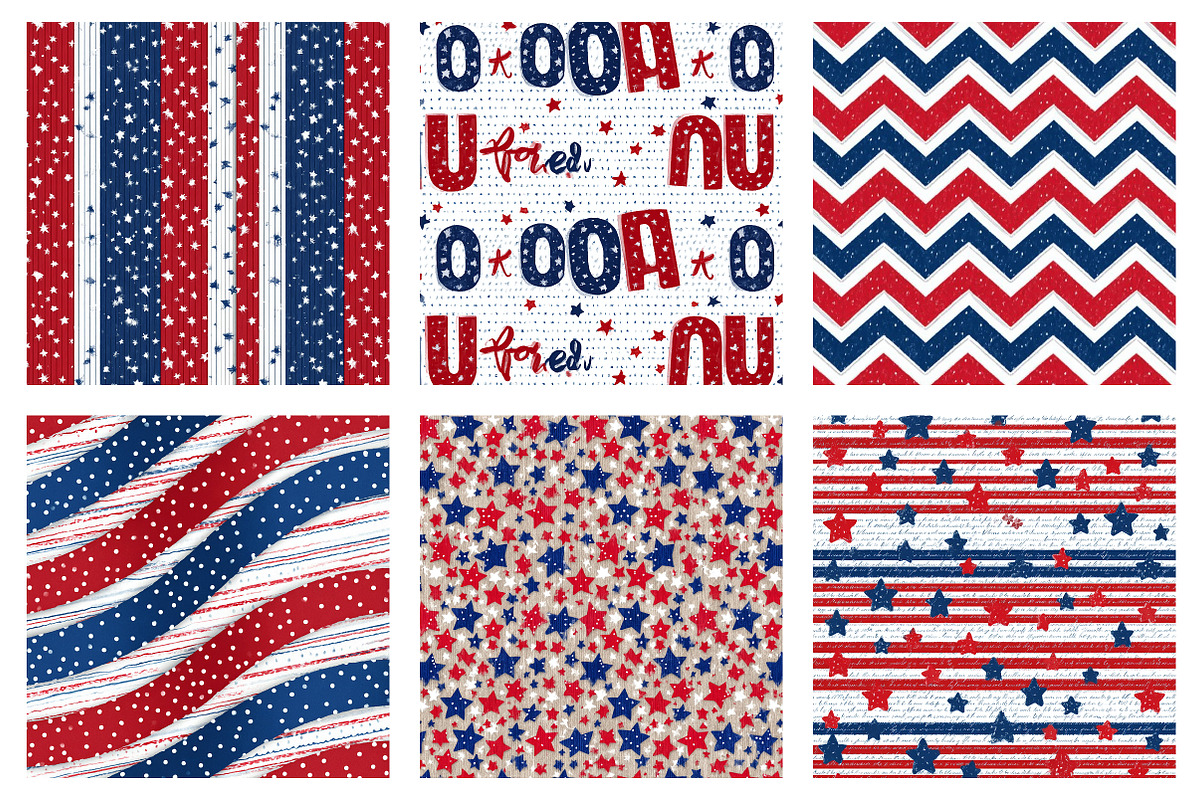 4th Of July Paper Backgrounds, a Pattern Graphic by SinaCreation (Photo 3 of 5)