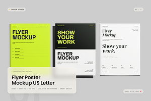 Flyer Poster Mockup US Letter, an Advertising Mockup by Toasin Studio