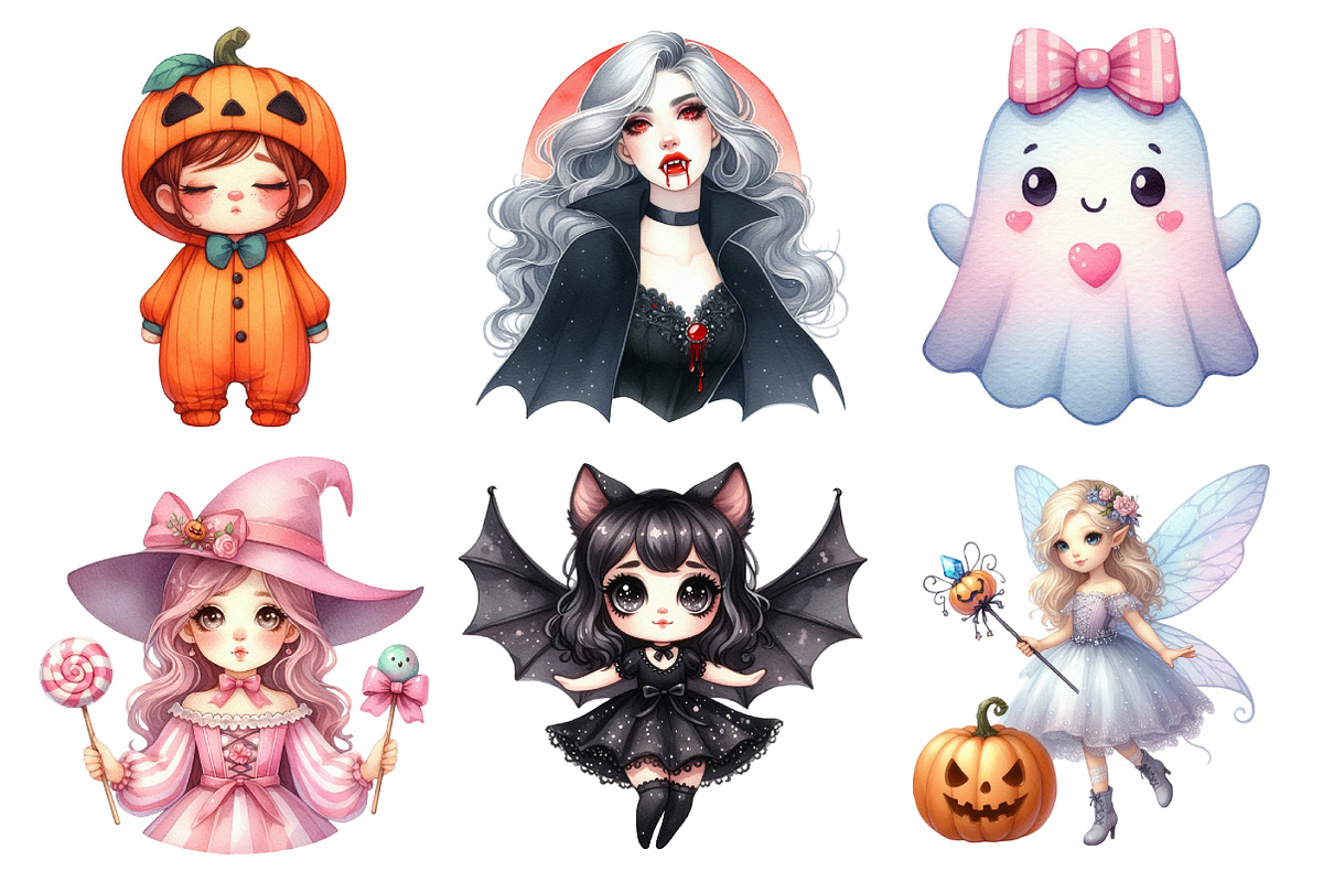 Halloween Girl Clipart, an Illustration by Daily.Designs (Photo 2 of 5)