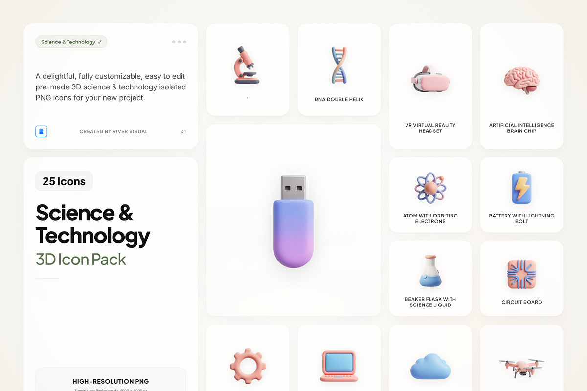3D Science & Technology, an Emoji Icon by River Visual (Photo 1 of 5)