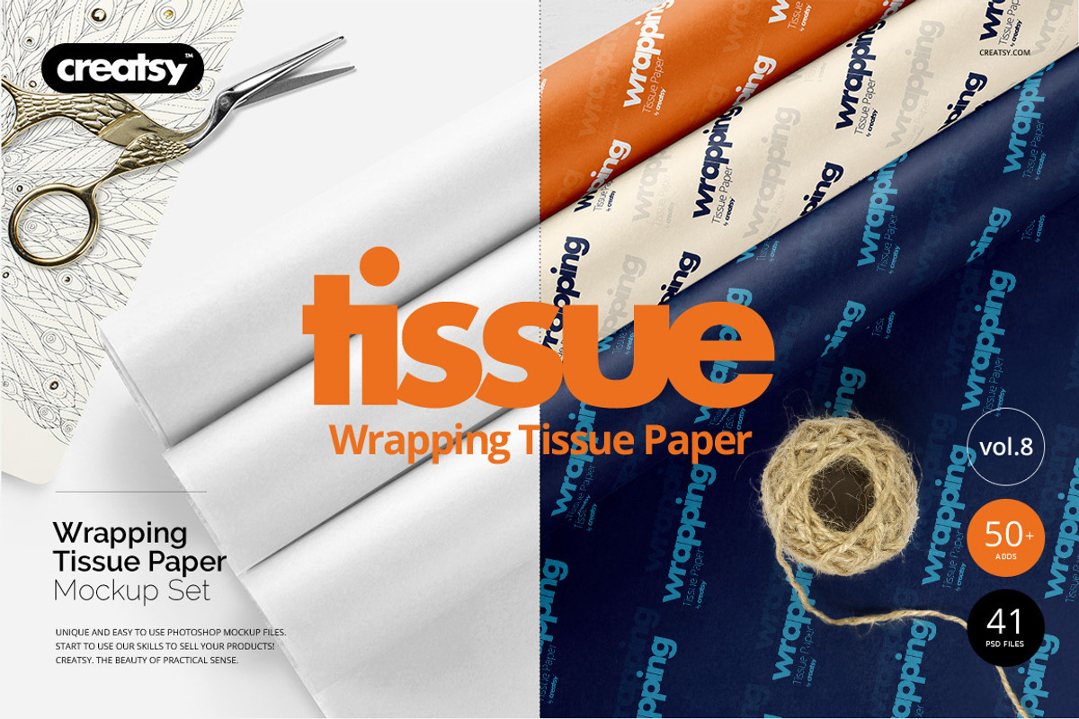 Wrapping Tissue Paper Mockup Bundle, a Pens & Pencil Mockup by creatsy5 (Photo 15 of 19)