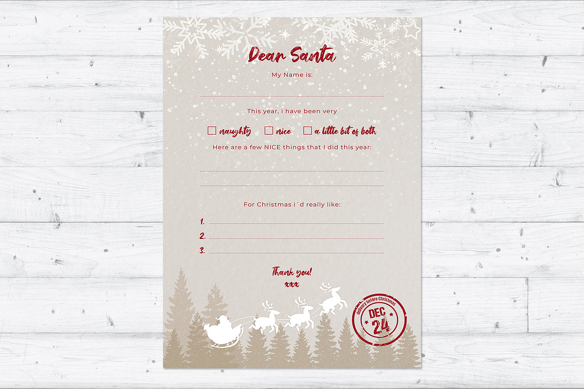 Dear_Santa, a Card Template by McLittle Stock