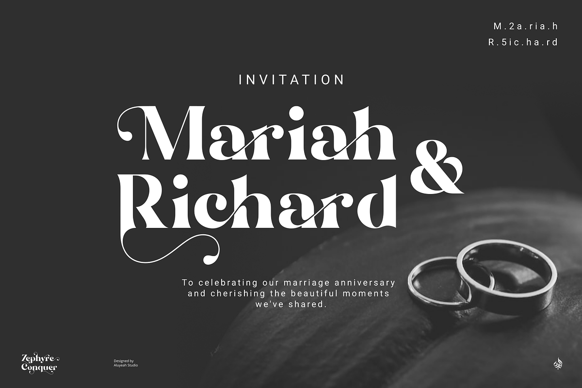 Zephyre Conquer, a Serif Font by Aluyeah Studio (Photo 2 of 15)