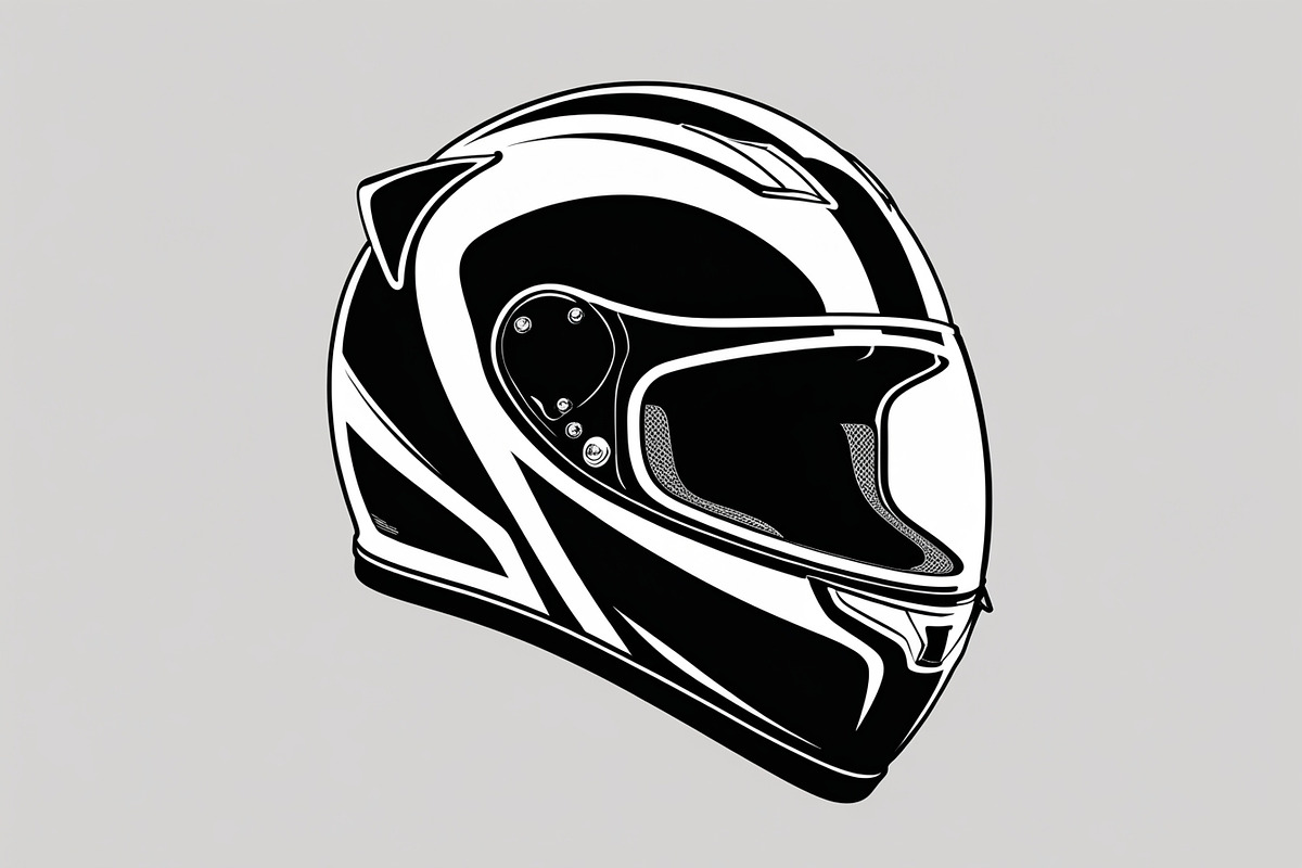 Motorcycle Helmet Vector Clipart Set, an Illustration by Gfx_Store (Photo 5 of 7)