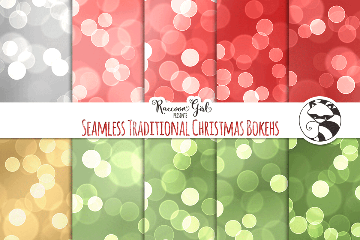 Seamless Traditional ChristmasBokehs