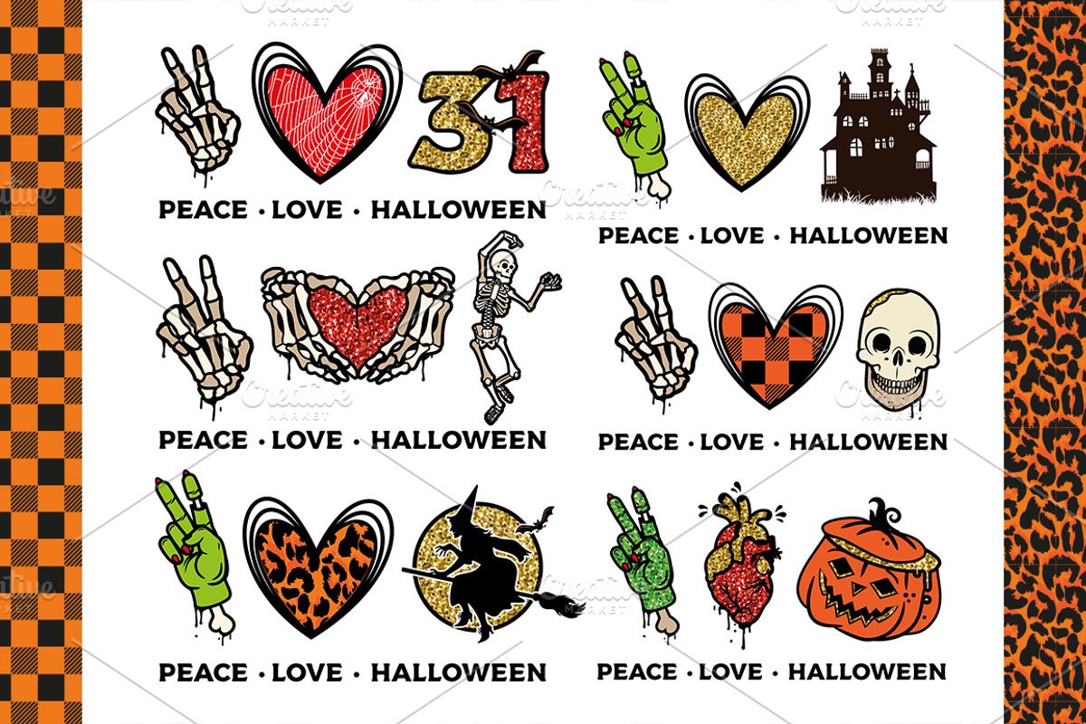Peace • Love • Halloween Collection, an Illustration by Moloko88 (Photo 1 of 5)