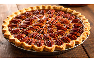 Freshly baked pecan pie on rustic, a Food & Drink Photo by Igor Tichonow