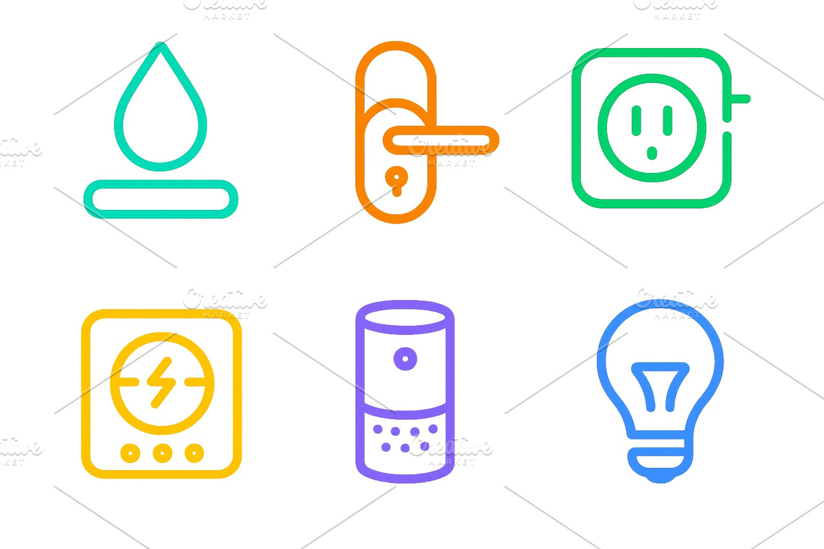 Various household icons representing, a Technology Illustration by ZinetroN